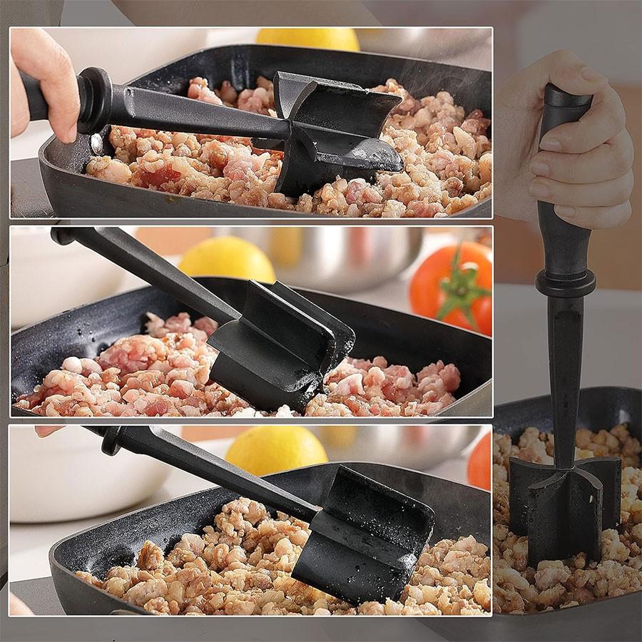 Meat Grinder for Ground Beef and Hamburgers, Heat-Resistant 5-Bend Blade, Nylon Meat Tenderizer, Kitchen Tool for Mixing and Chopping, Utensils, Kitchen Tools and Gadgets