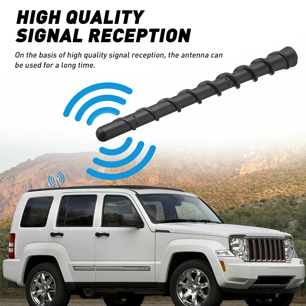 OXILAM Car Truck Spiral Antenna, 7 Inch Waterproof PVC Rubber Antenna Mast Replacement, Vehicle Radio FM AM Antennas, Flexible Short Antenna for Cars Trucks SUVs Off-Roads,Replacement Widely Compatible(with 7 Screws)