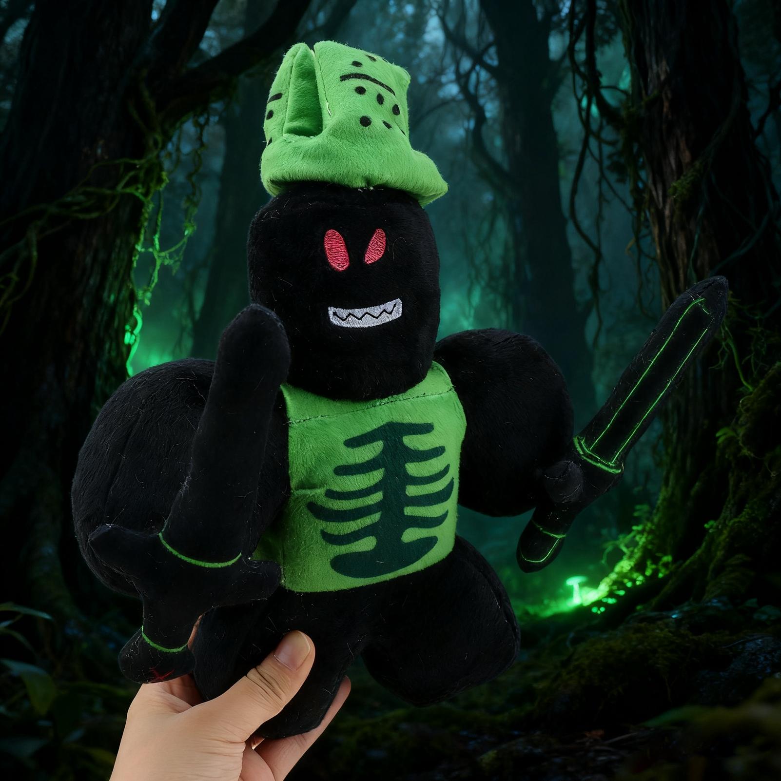 Forsaken Chance 1x1x1x1 Plush Toy Stuffed Animal, Featuring A Dark-Themed Dual-Sword Knight Design, Highly Faithful To The Game Character. A Must-Have For Game Fans, Perfect For Home Decoration, Gifting, Or As A Cushion.