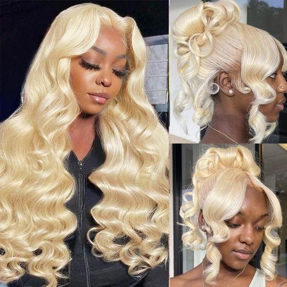 Dachic Hair 180% density Blonde Body Wave 13x6 Lace Front Wig 40 Inch HD Transparent Lace Hot Red Natural Hairline Human Hair Wig 99J Burgundy Color Body Wave Wig 613 Pre Plucked Lace Frontal P4/27 Highlight Silky Straight Wigs For Women