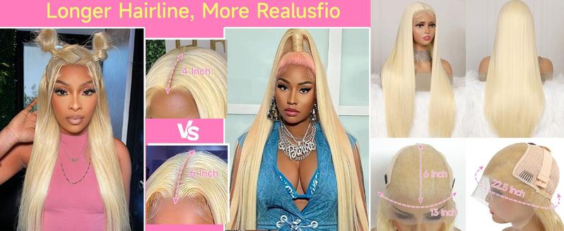 GK 13x6 613 Blonde Lace Front Wig Human Hair Straight Wig Human Hair  613 Lace Frontal Wigs Human Hair Pre Plucked with Baby Hair Blonde Lace Front Wigs Human Hair 180 density for Women