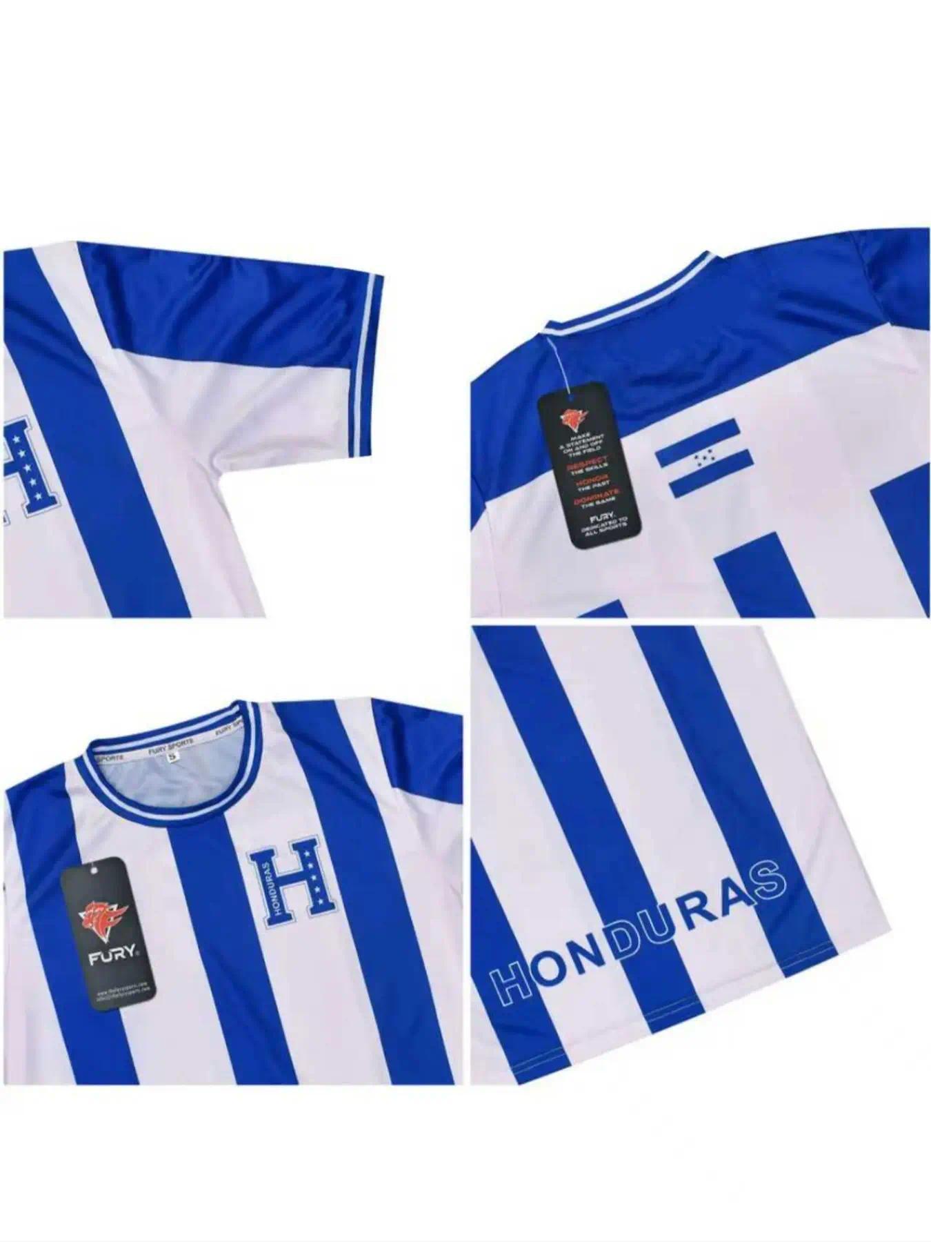 Honduras Football Jersey, Geometric Pattern, Fitted Style, Moderate Fabric Thickness, Casual Wear, All Seasons, Men Women Unisex