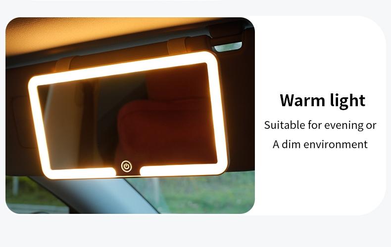 Car LED Makeup Mirror, Rechargeable Car Sun Visor Mirror, Dimmable Touchscreen Auto Vanity Mirror, Car Interior Accessories,car decor,boujee car accessories