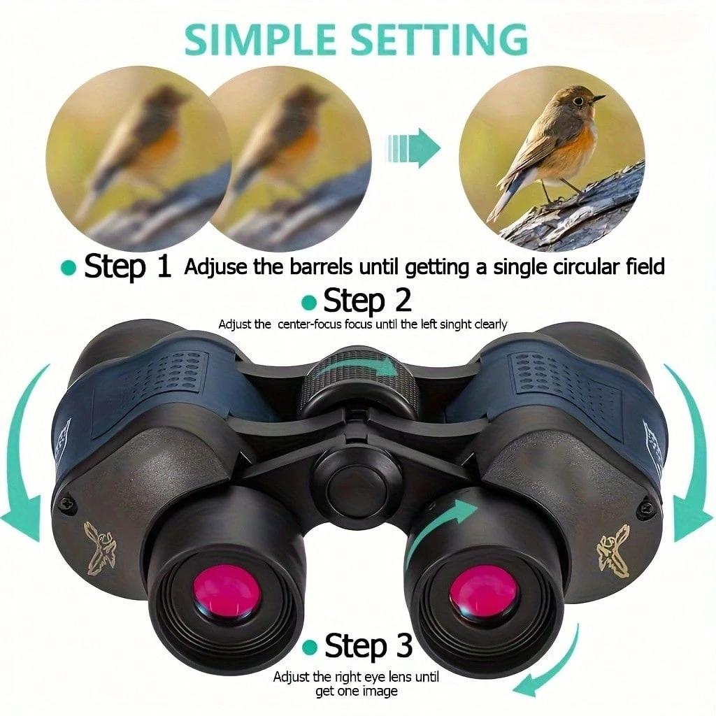1PC High-Powered Binoculars with 60x60 Magnification, Night Vision, High-Power Lens and Coordinate System