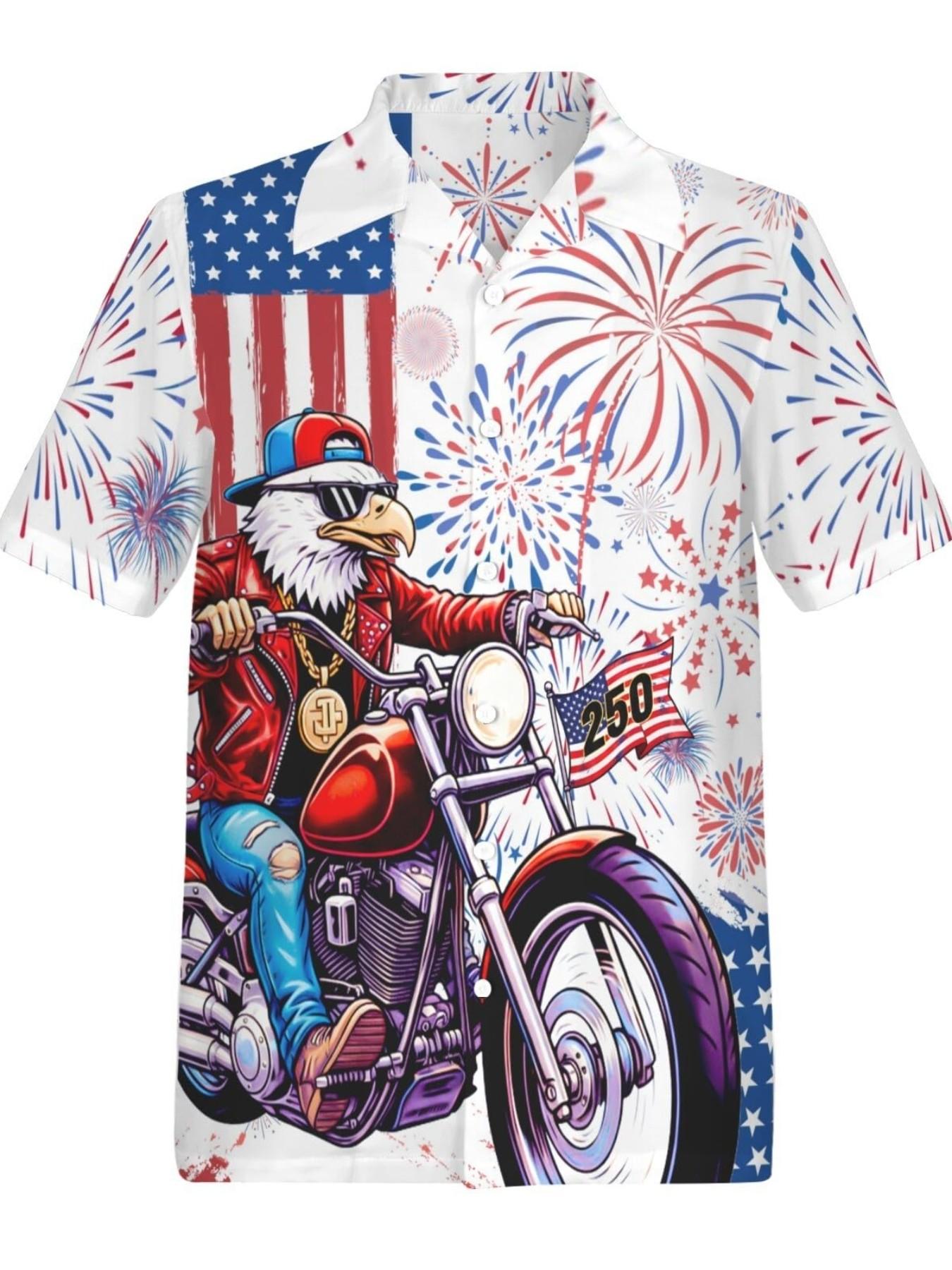 Vintage Hawaiian Shirt for Men, Retro Button Short Sleeve Blouse, Casual Slim-Fit Beachwear, Summer Vacation Style, Unisex Cuban Collar