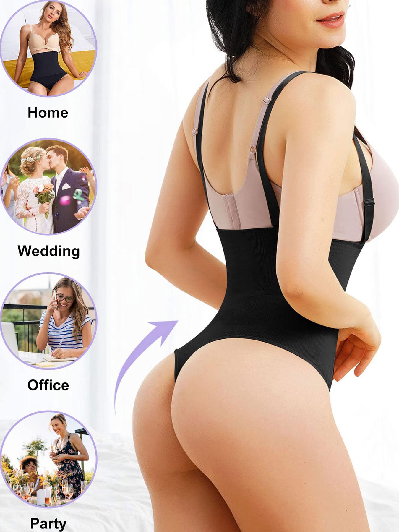 Women's Shapewear Bodysuit, High Elastic Fabric, Seamless Design, Adjustable Straps, Tummy Control, Comfortable & Breathable, High Waist Shapewear halloween dailydrip comfyessentials underwearhaul boxertok midsize tiktokshopbacktoschool