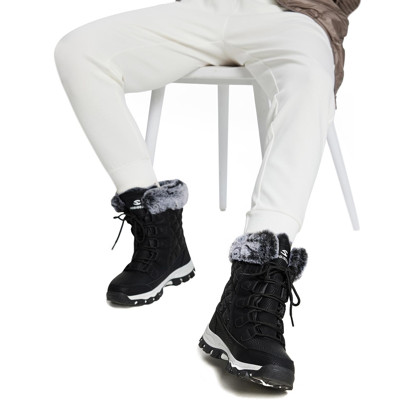 HOBIBEAR Women's Snow Boots Anti-Slip Waterproof Outdoor Shoes Winter Snow Boots Warm Fur Lined Comfortable Shoes for Women HOBIBEAR Women's Snow Boots Anti-Slip Waterproof Outdoor Shoes Winter Snow Boots Warm Fur Lined Comfortable Shoes for Women