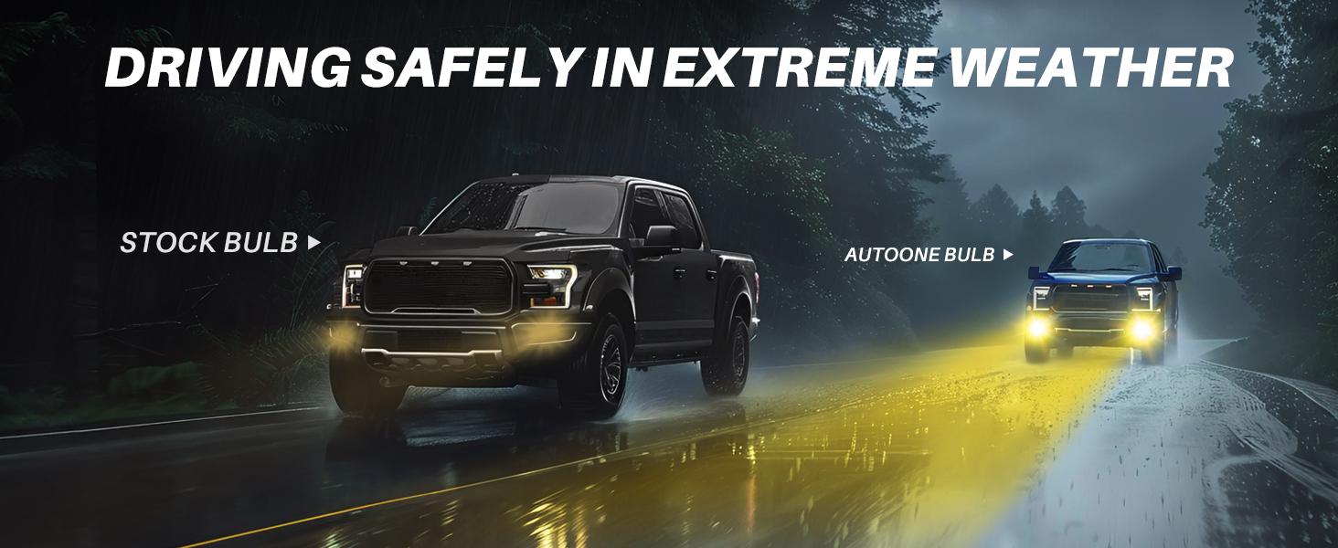 H8 H11 H16 LED Fog Light Bulbs or DRL, AUTOONE 3000K Amber Yellow Super Bright for Automotive Car Fog Lights Replacements, 50000 Hours Lifespan, Plug and Play, Pack of 2