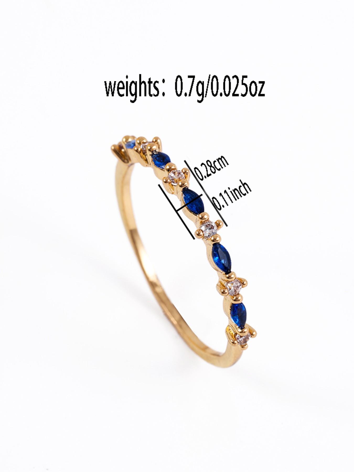 Elegant Blue Sapphire Zircon Ring for Women, Fine Band Stackable Index Finger Ring, Versatile Commuter Jewelry, Perfect Gift for Best Friend