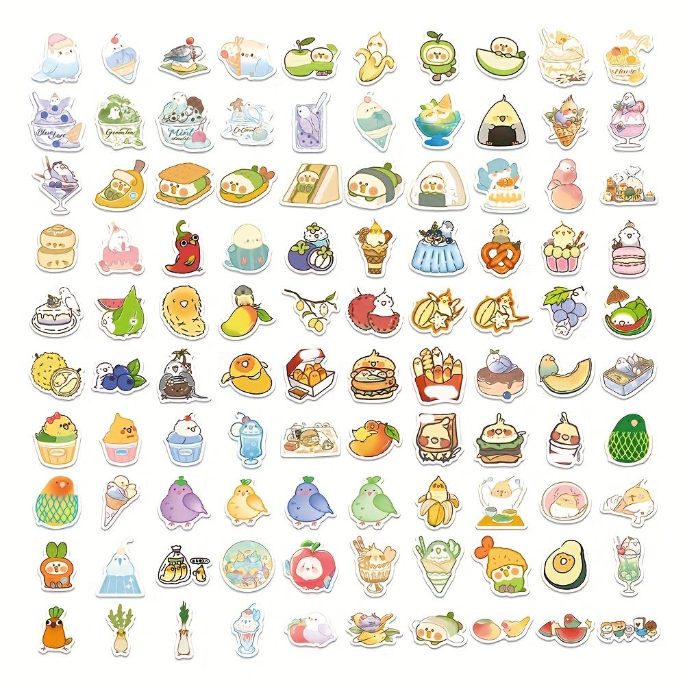 100pcs Food Parrot Stickers, Creative Snack Decoration, Fun Food Art Stickers, Perfect for Parties & Events, Unique Gift Idea