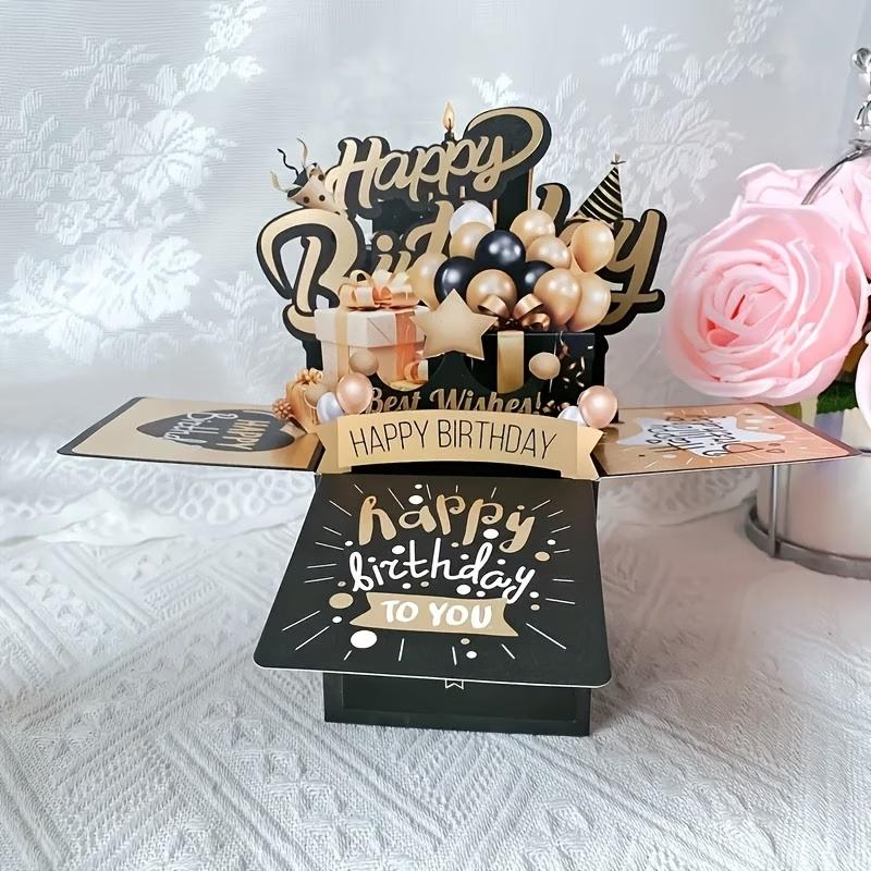 3D Birthday Card with Envelope, Cartoon Flower Theme, Laser Cut Durable Card, Fun Party Card, General Occasion Letter Card