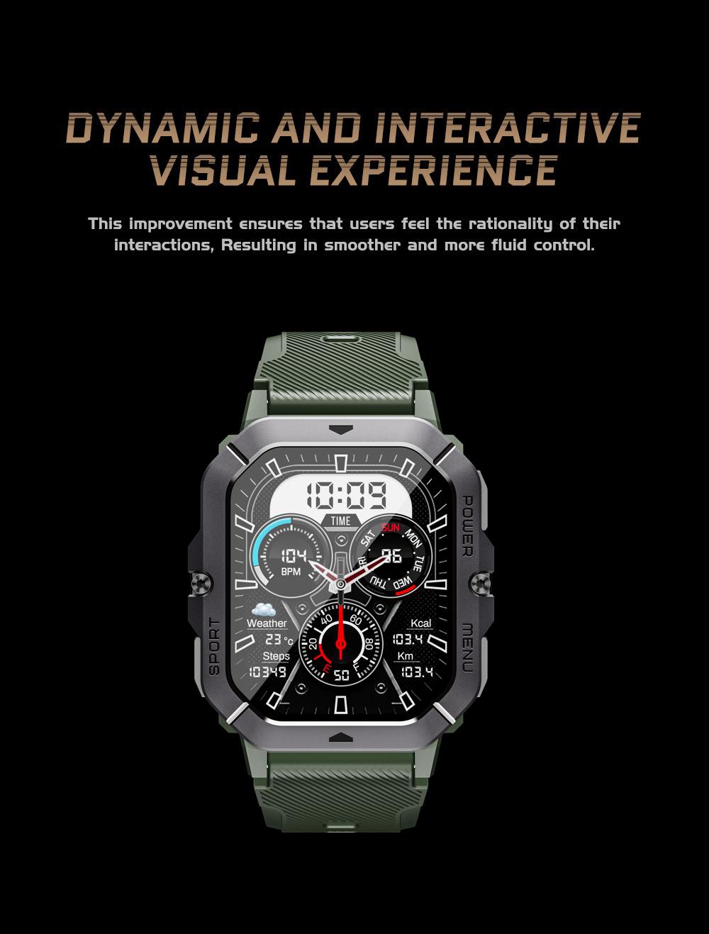 C28 Smartwatch Waterproof 2.02 Inch HD Display Ai Features Supports 10m Depth Battery Capacity 410mah over 120 Sports Modes Heart Rate Sleep Monitor