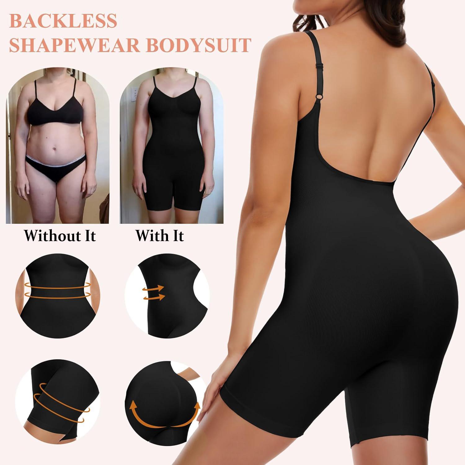 Backless Shapewear Bodysuit for  Low Back Tummy Control Butt Lifting Full Body Shaper  Body Suit Womenswear Basic Minimalist