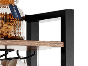 Yitahome Kitchen Microwave Bakers Stand with Wine Rack, Wine Rack Freestanding Floor, Small Storage Shelves for Liquor Bottle Glasses Power Outlet Farmhouse Coffee Bar 31/35 Inch