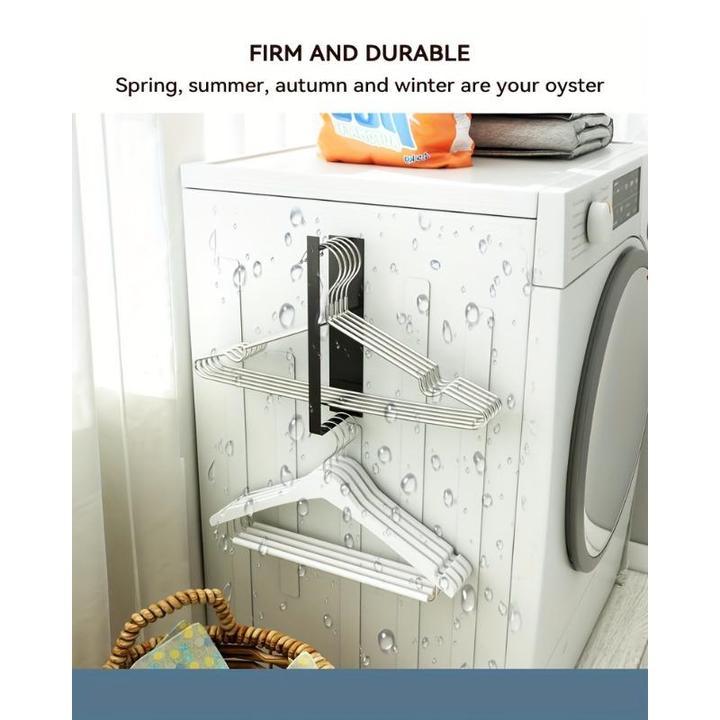1 magnetic hanger storage rack, washing machine hanger storage rack, wardrobe laundry hanger stacking rack, balcony drying and wall hanging hanger storage rack - no punching design, simple installation, convenient storage