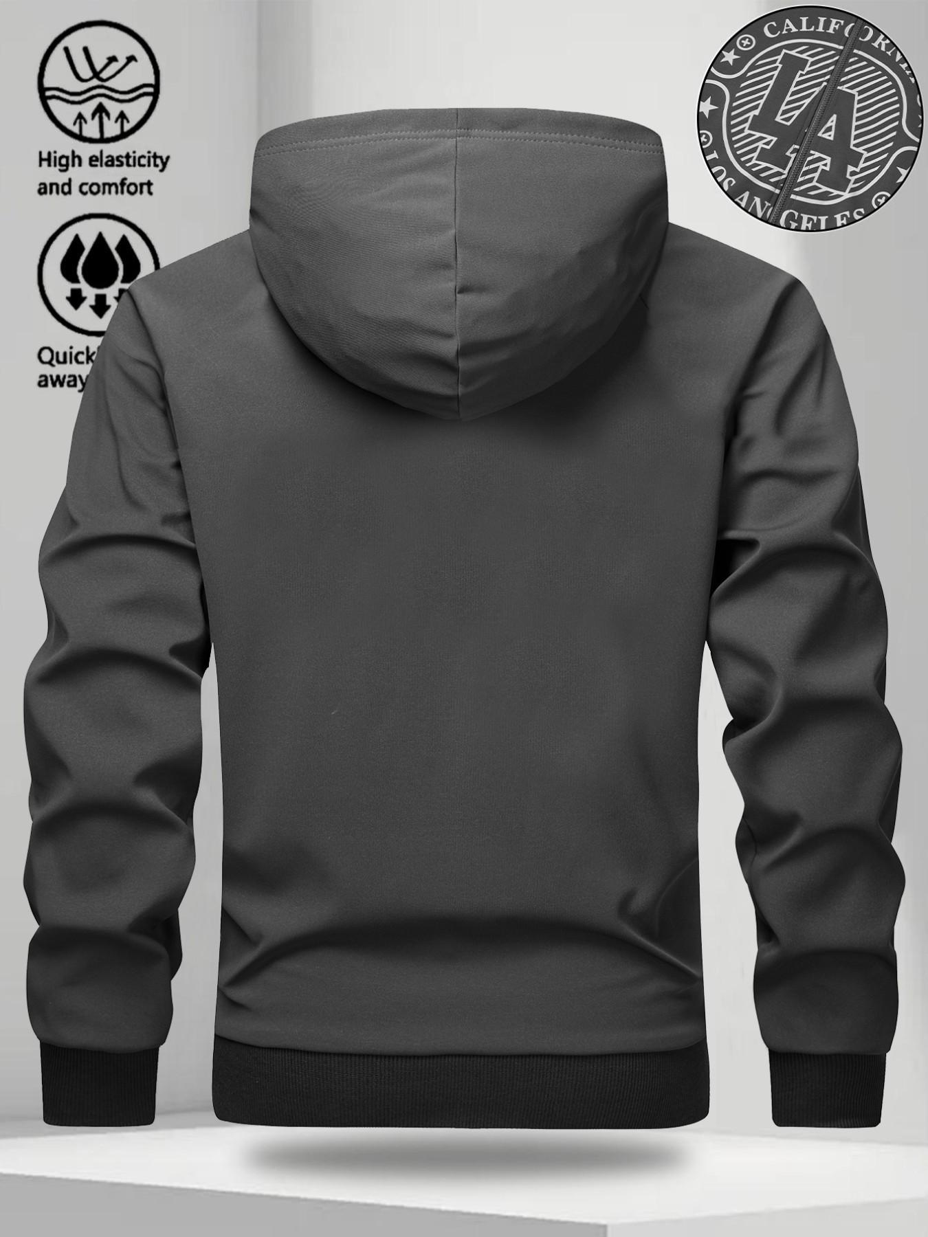 American Vintage Streetwear Hooded Cardigan, Long Sleeve Zip-Up Sweatshirt, Casual Fitted Top, All-Season Comfortable Fashion