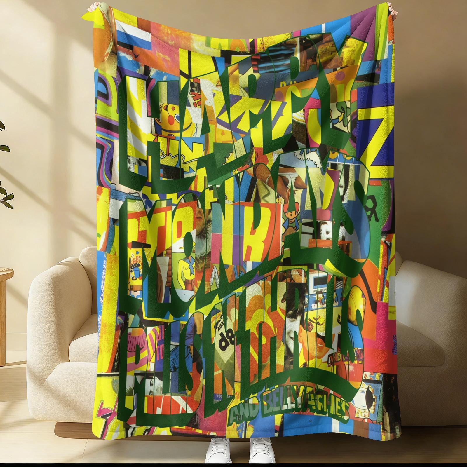 The Stone Roses Throw Blanket, 90s Britpop Indie Rock Band Cozy Fleece Blanket, Retro Music Album Cover Themed Blanket for Sofa Bed, Perfect Gift for Music Lovers & Rock Fans