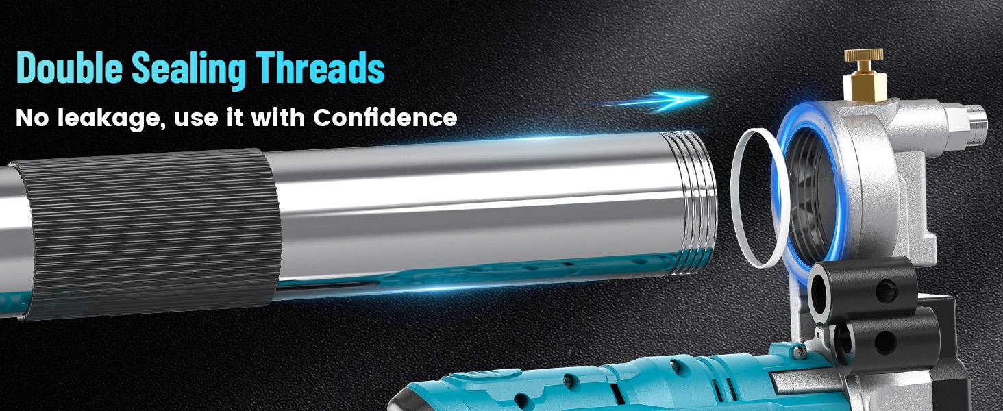 Seesii Cordless Grease Gun, Innovative 2-in-1 Easy-to-Use Electric Grease Gun, 5.3 oz/min 12,000 PSI High-Efficiency Battery Powered Grease Tool Kit, Grease Tool with 2*2.0Ah Batteries and Charger, B003 Black Friday Deals