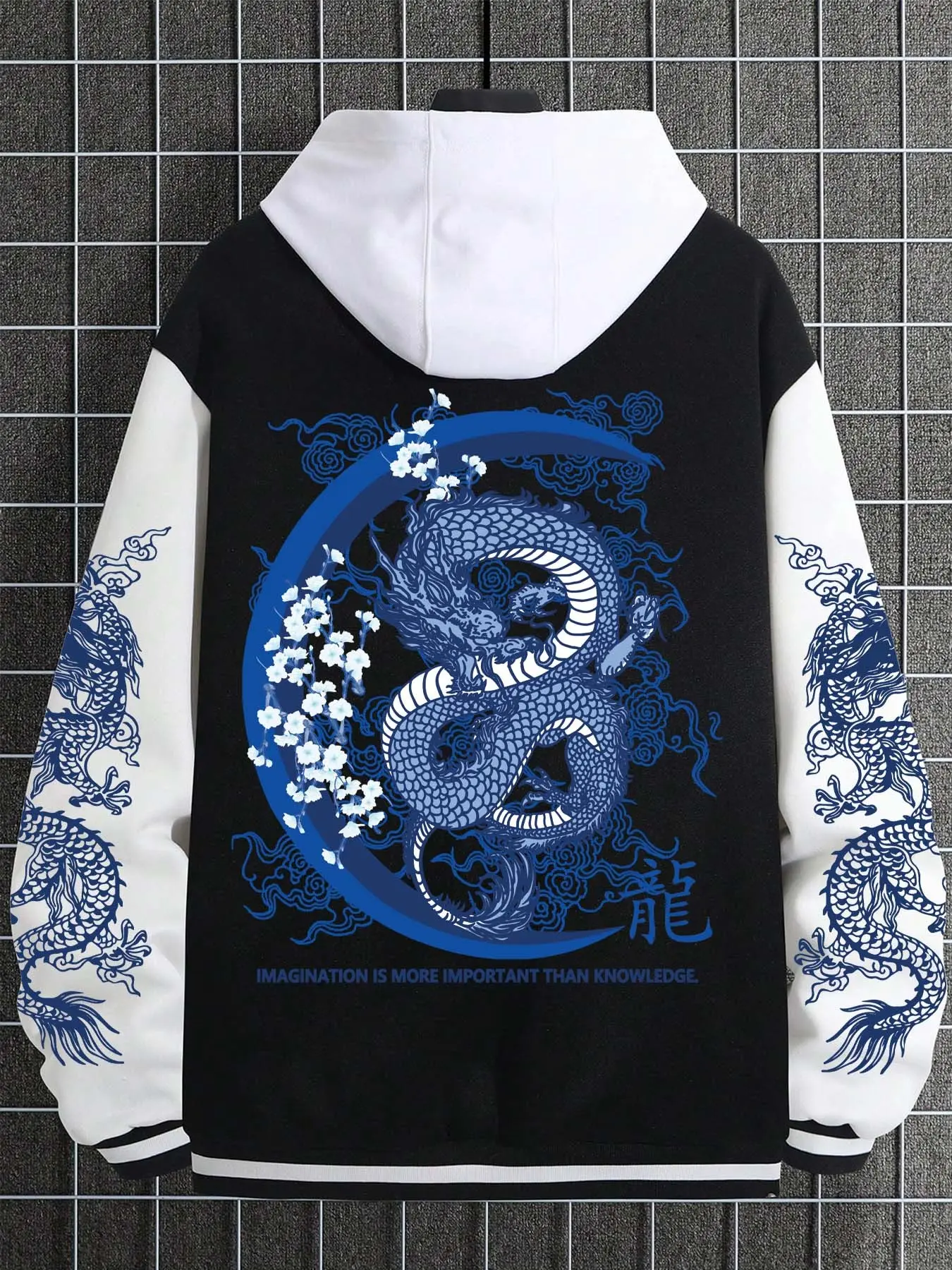 Men's Dragon Embroidery Longsleeves Jacket, Long Sleeve, and