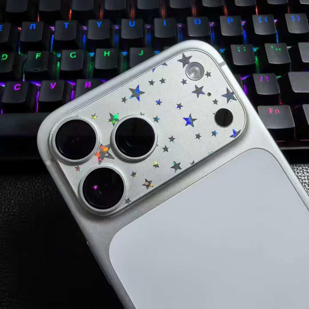 Star and heart glitter HD lens protector for iPhone 17 Pro Max, rear camera protector 17 Pro