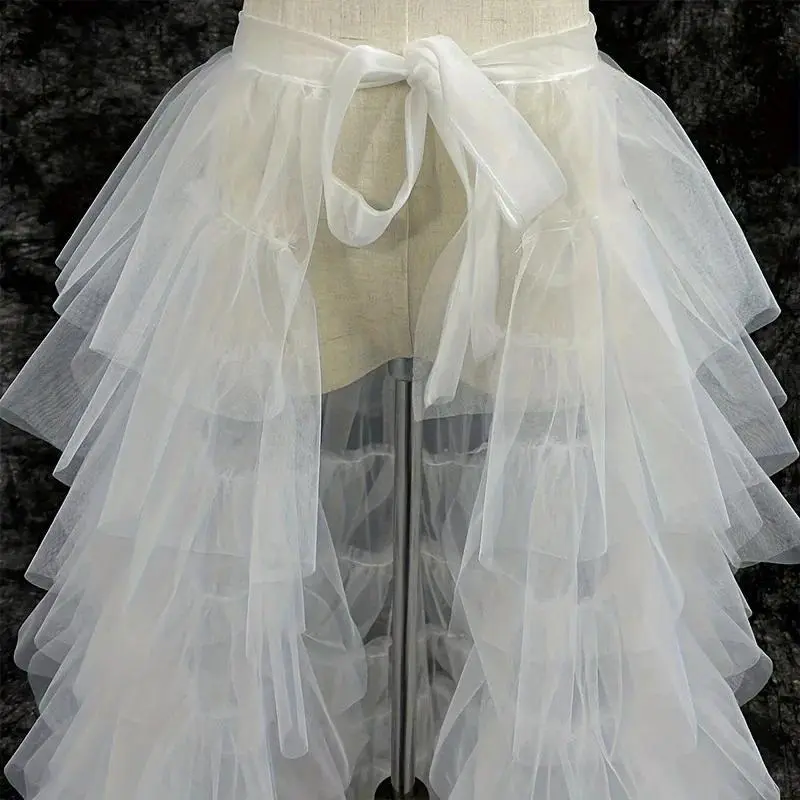 White Ruffle Skirts Women Tiered Tulle Over Wrap Sheer Mesh Summer Maxi Skirt Low Long Beach Tulle Skirt 2026