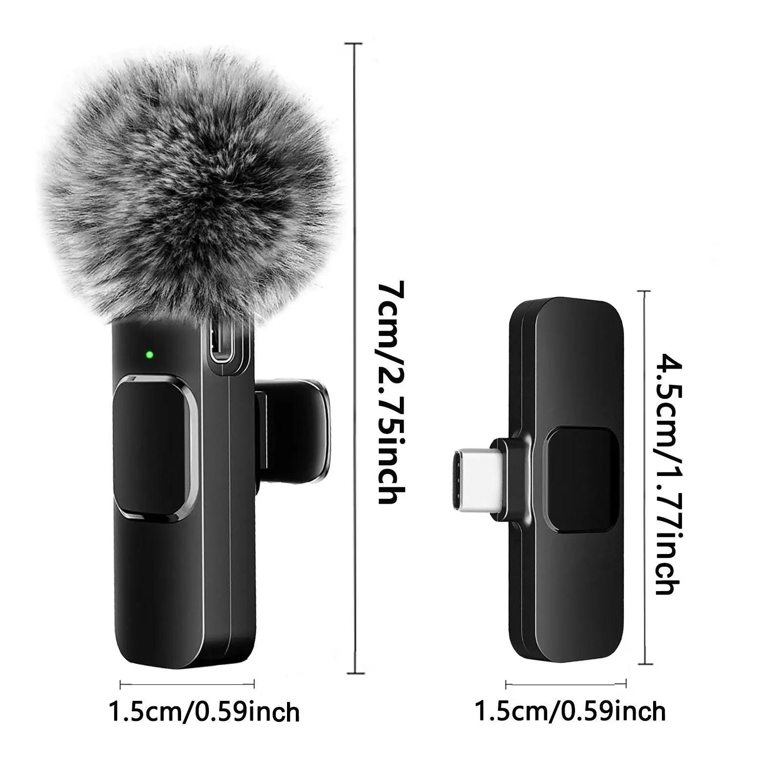 Professional Wireless Microphone, USB Rechargeable Wireless Microphone, Plug-Play Lapel Mic for Video Recording, Teaching, Interviews, Podcast Equipment, Gifts for Mums mini microfono minimic c interface mini microphone phone accessories Audio