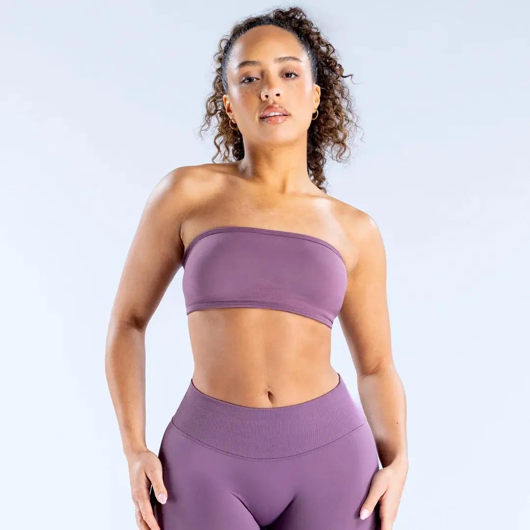 (Free Shipping) Women's Impact Backless Bandeau - Seamless Minimal Support Wireless Sports Bra, Workout Bra for Yoga, Gym, Womens Fitness Activewear