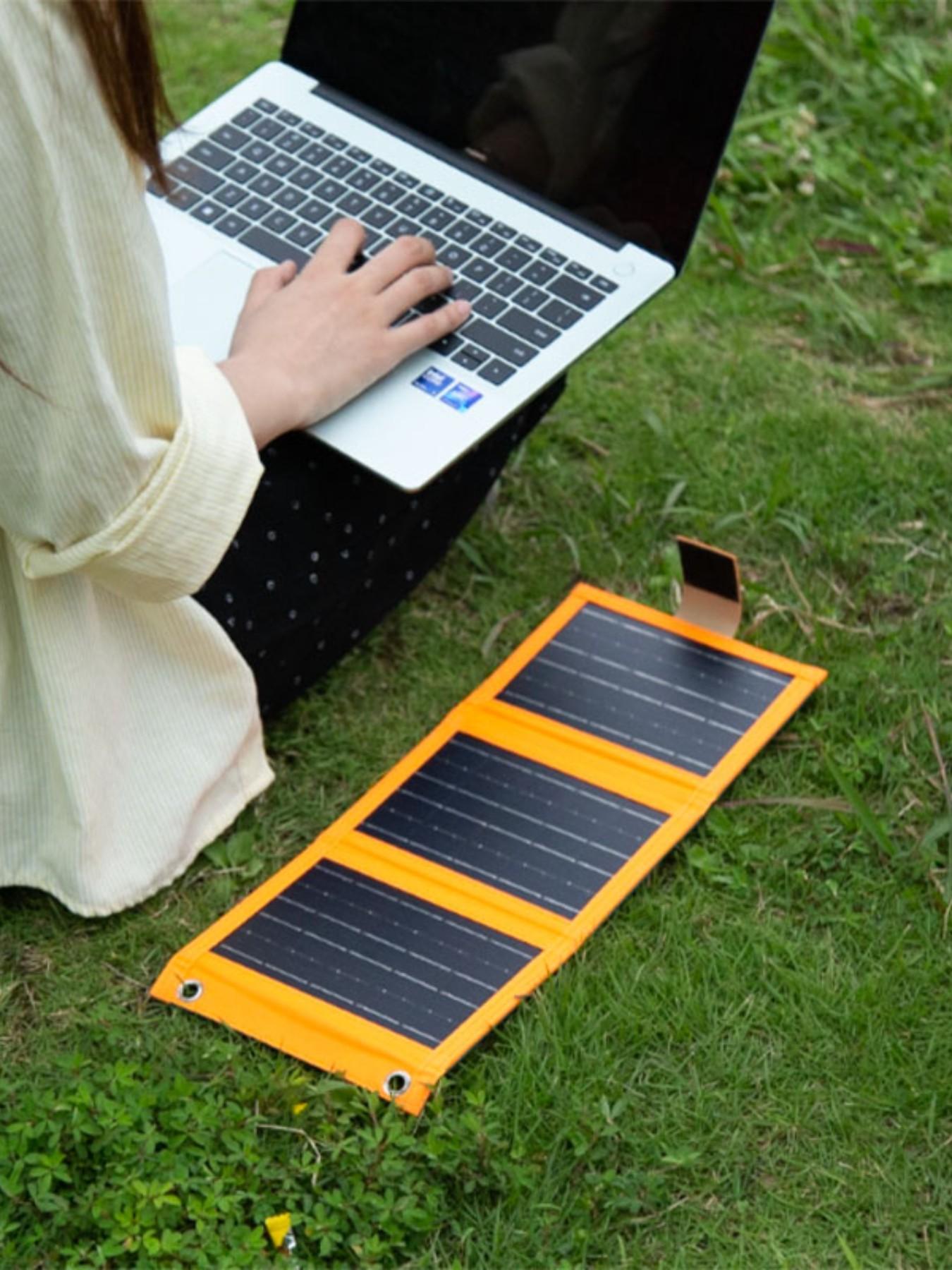 Portable Solar Panel, Foldable Solar Panel with 30w USB Port, Ideal for Camping Backpacks, Compatible with Phones Laptops RV Car, Flexible Solar Panel