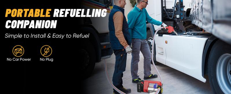 [TaskStar] Transfer Pump, Portable Cordless Diesel Transfer Pump Kit, Battery Powered 12GPM Fuel Pump Kit w/ 4.0Ah Battery, Nozzle&Hose for Diesel, Kerosene& Biodiesel