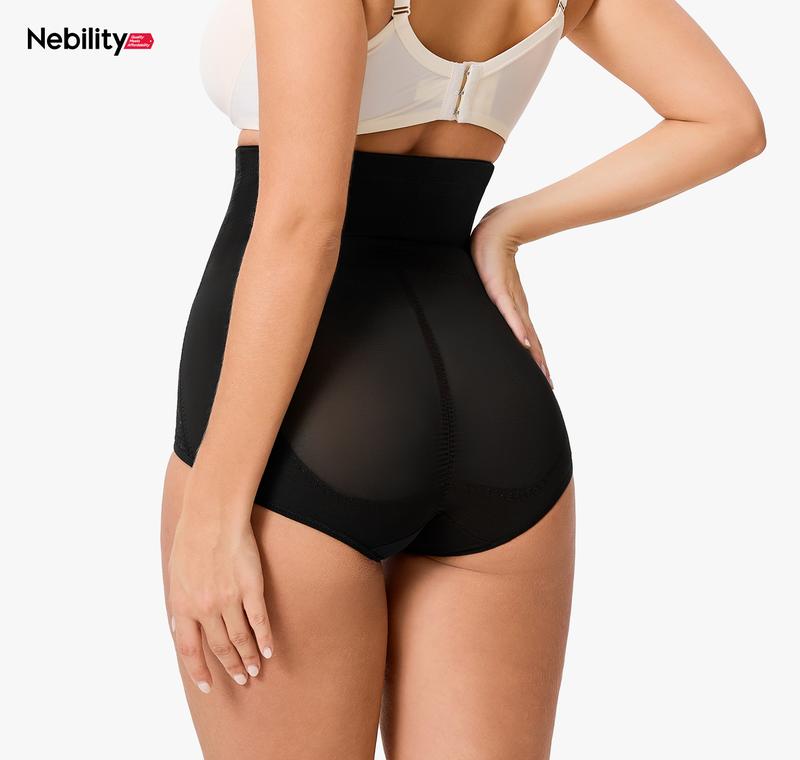 Nebility High Rise Cincher Slimming Panties Cooling Stomach Flattening Underwear Basic Compression Shapewear Bottoms Womenswear