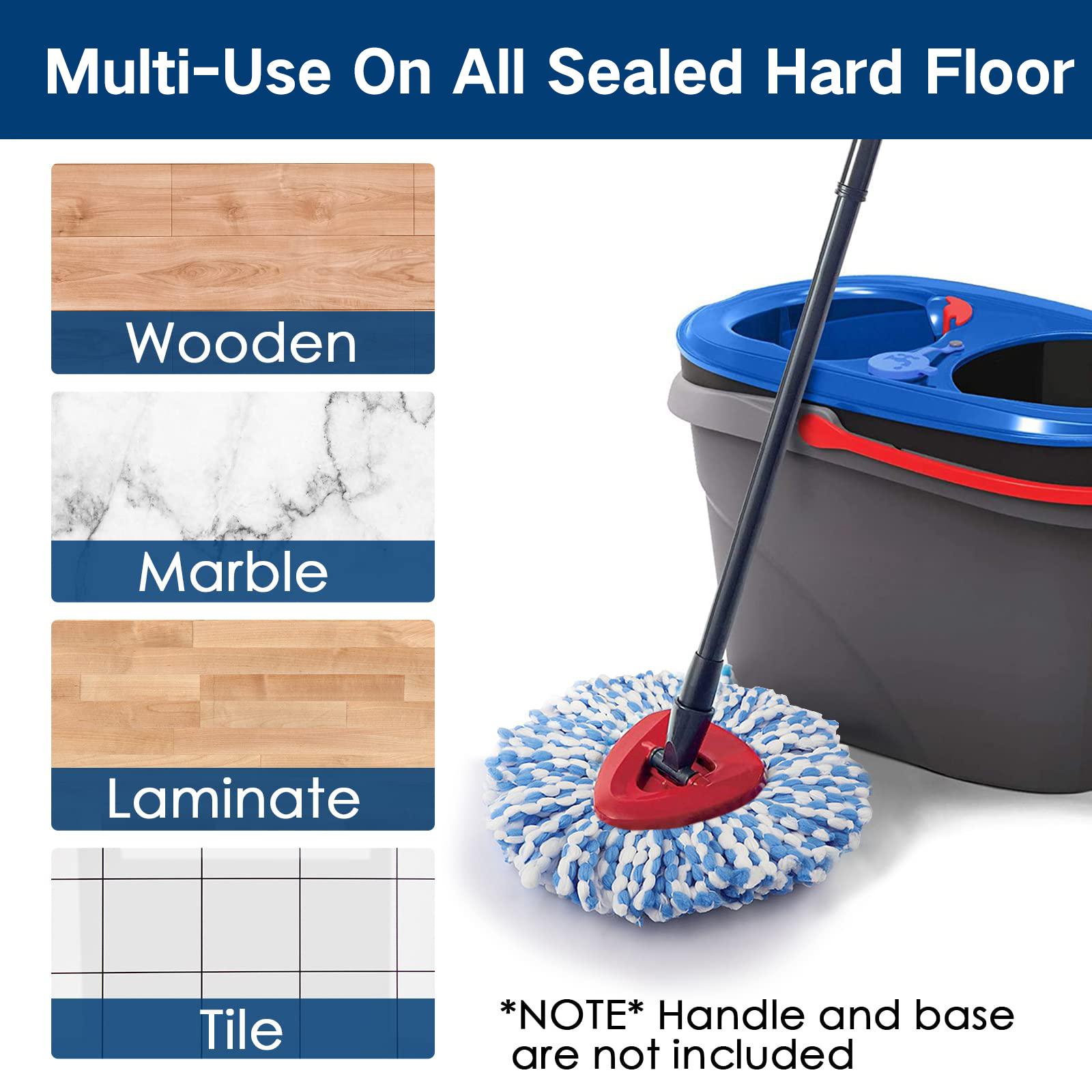 Mop Replace Heads Compatible for O-Cedar/Vileda, Spin Mop Refill Head Replacement for RinseClean 2-Tank System - Fluffy Microfiber, Machine Washable and Easy to Replace, Replacement Mop Pads