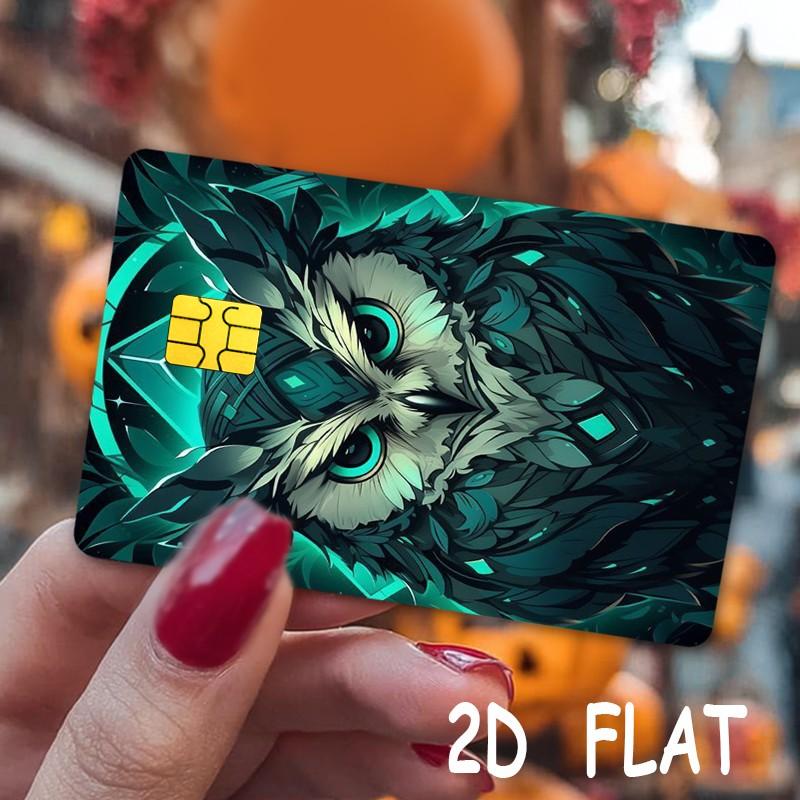 Credit Card Stickers, 2 Pcs/set, Ultra-Thin Waterproof Scratch-Resistant, Customizable Bank Card Stickers, Cartoon Owl Design