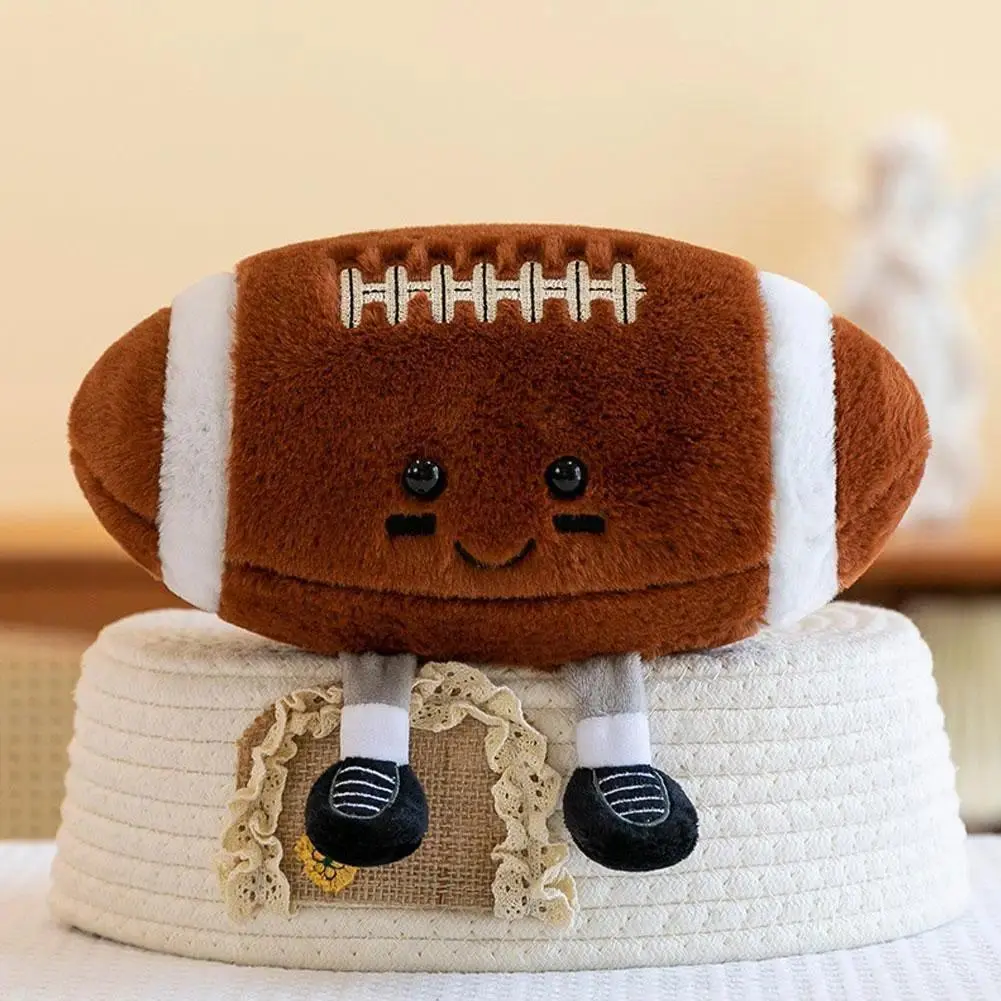 25/33cm Creative Football With Foot Plush Toy Doll Children Decorate Room Cute Basketball Fun Volleyball Soft Pillow