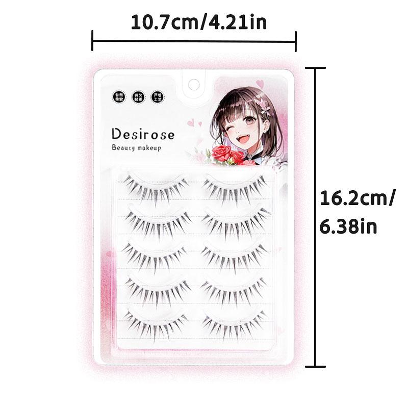 Babydoll Style Natural False Eyelashes, Soft Smooth Cartoon Fairy Design, Perfect for Role Play, Reusable, Single Unit