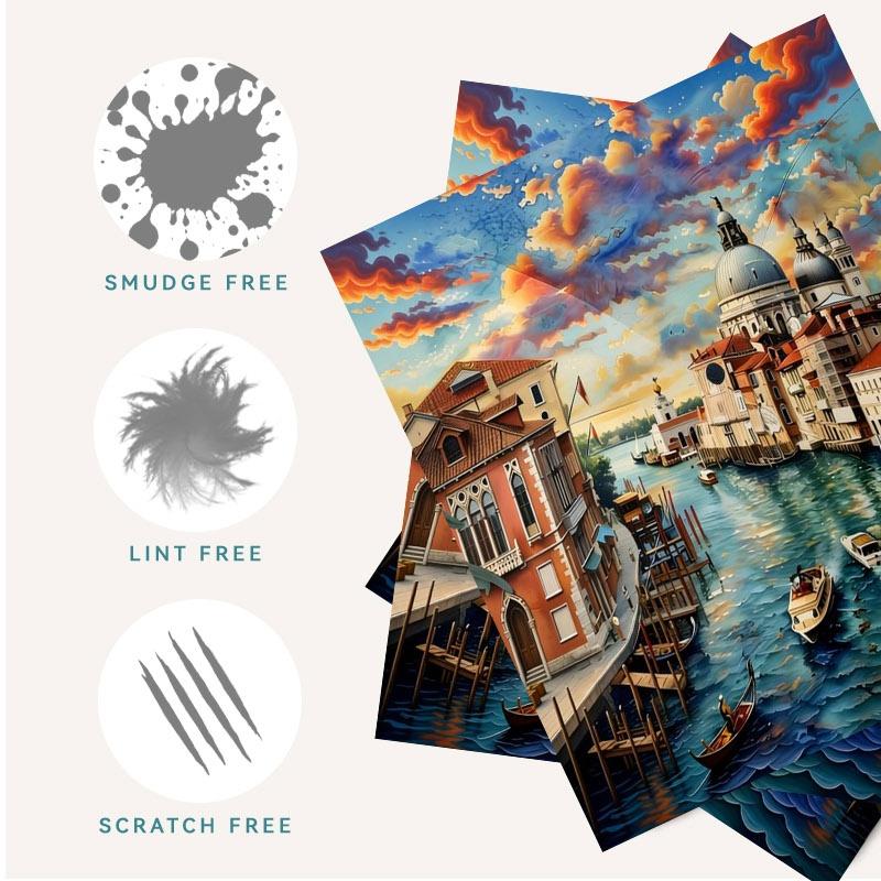 1/3/6/14pcs Venetian Canal Scene Printed Cleaning Cloth, For Camera&Glasses Lenses, Multiple Specifications Available, Single - Sided, High - Quality Microfiber, Ideal For Photographers&Optical Users, Stylish Design, Easy To Clean, Durable & Reusable