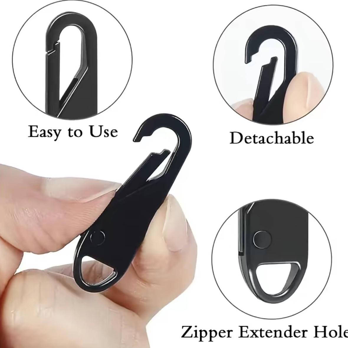 Zipper Pull Replacement,4 Counts Detachable Zipper Head, Reusable Versatile Zipper Pull for Travel Bags,Clothing,Backpacks,Boots,Wallets