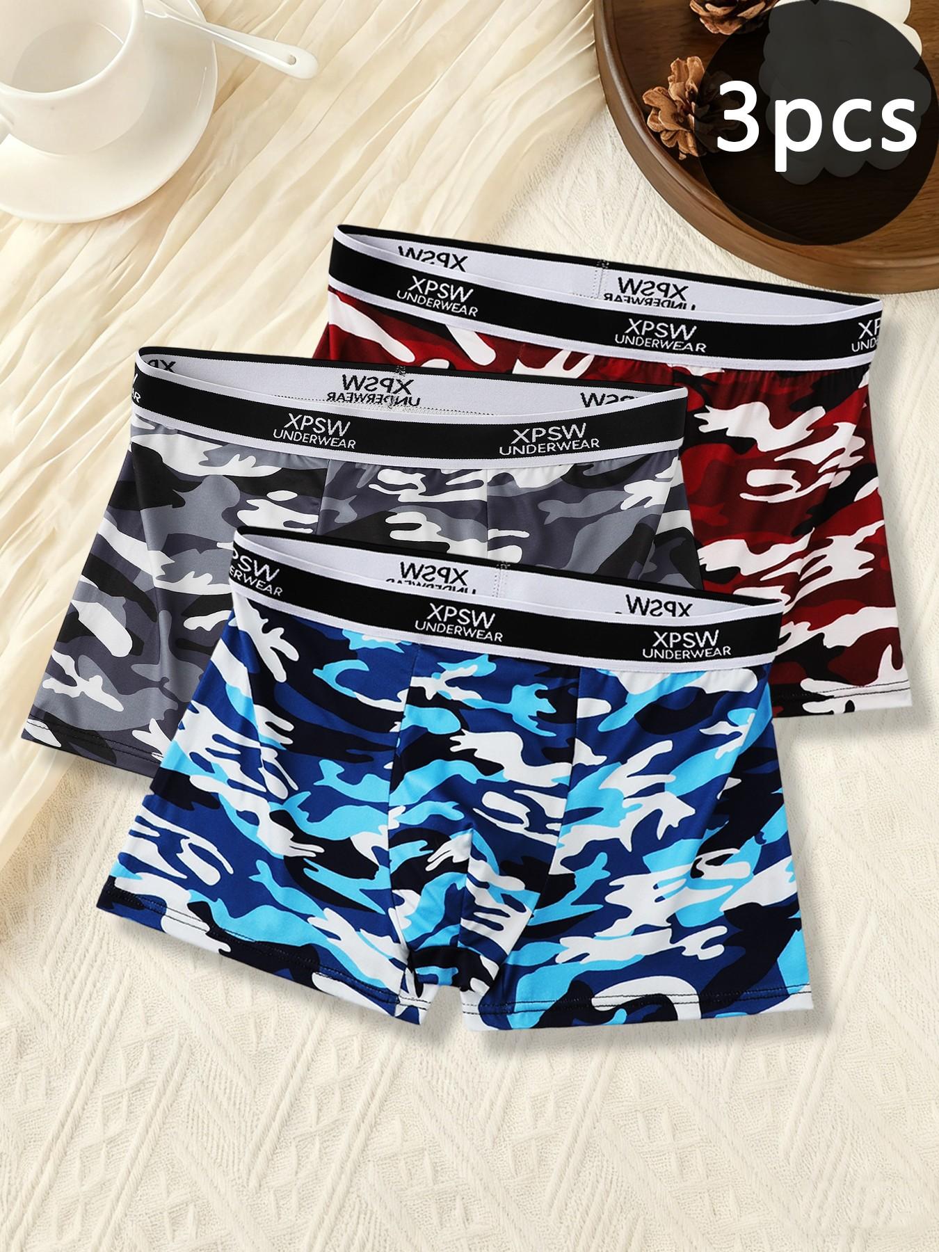 Full of street style! Men's trendy camouflage boxer briefs, durable and resistant to wear without deformation, a must-have for sporty fashion men.