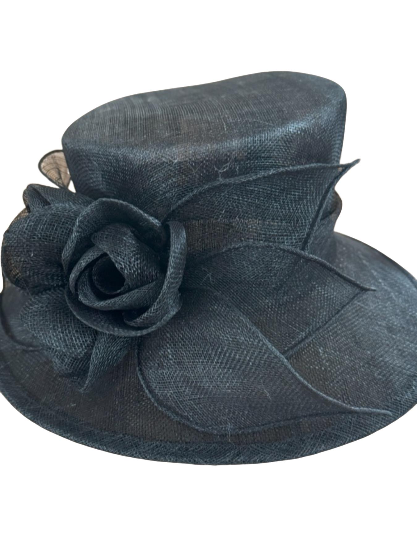 French Vintage Lace Hat, Handmade with 3 Flower Buds and 6 Leaf Accents, Perfect for Weddings, Banquets, Churches, Formal Events