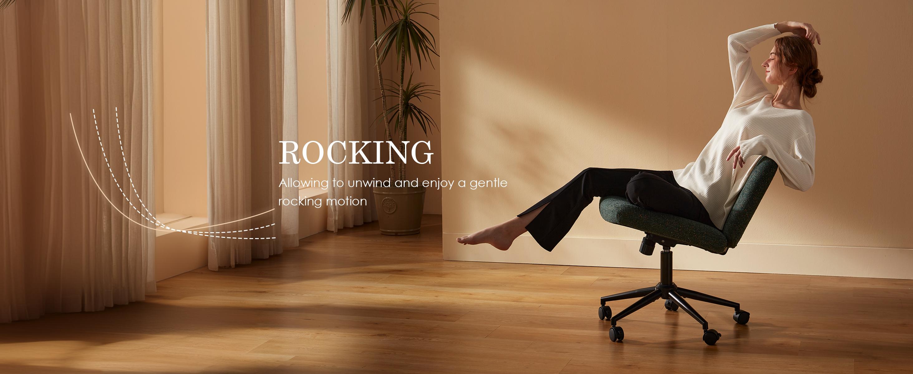 Dowinx Criss Cross Chair with Wheels, Preminum Fabric and Pocket Spring Cushion, Adjustable Swivel Wide Seat Computer Chair, Morden Design Vanity Chair