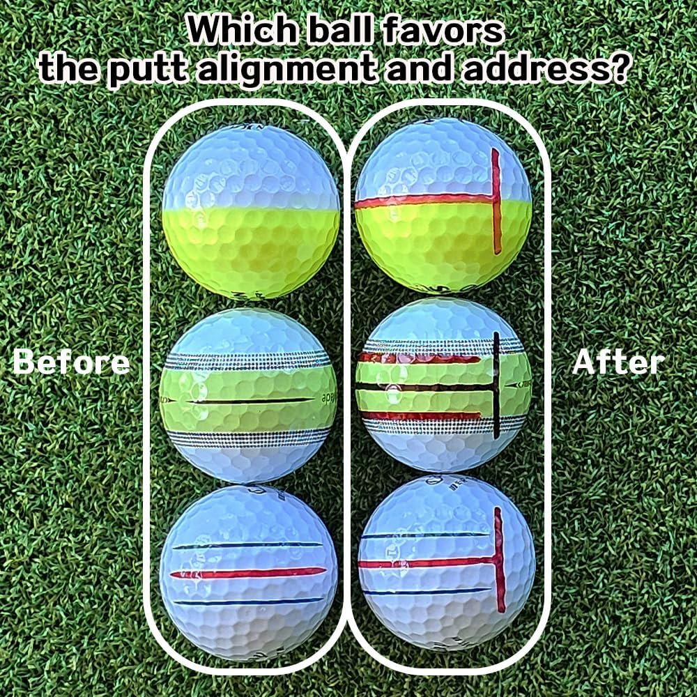 360- Golf Ball Marker Alignment Tool Kit with 3-Color Pens and  Box.