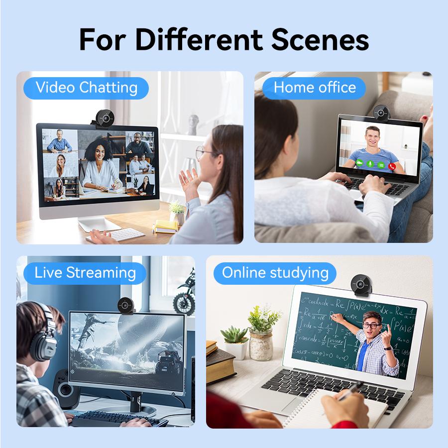 EMEET C950 4K Webcam for PC - PC Accessories with Microphone, Physical Privacy Cover, 70° FOV, Automatic Plug&Play for Live Streaming Equipment, Video Calls, Home Office