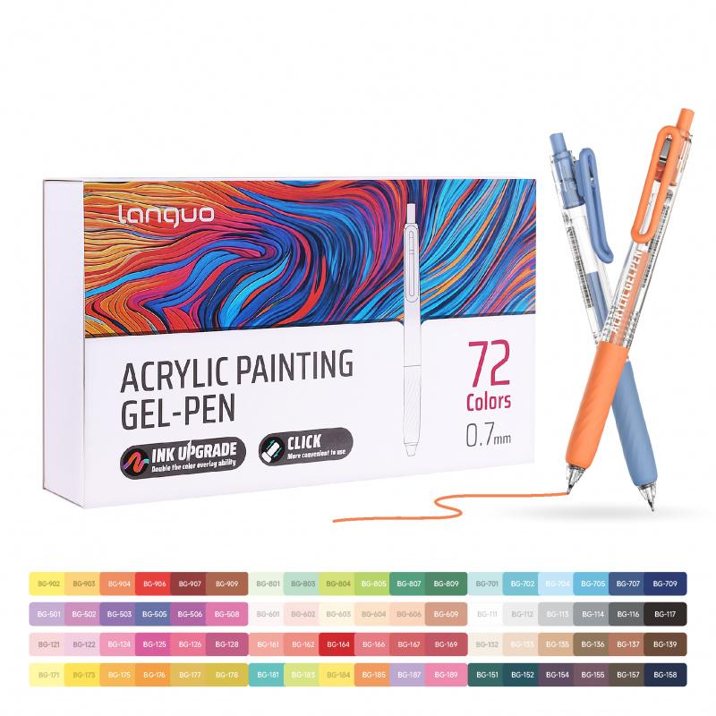 36/54/72/90-Color Acrylic Painting Gel Pens, Retractable 0.7 mm Tip, Rich-Color Large-Capacity Ink Clip Acrylic Gel Pens, Art Supplies for Diary, Cards, DIY Coloring & Doodling, Stackable Colors, Acrylic Paint Markers, Drawing Markers #TOP PICKS