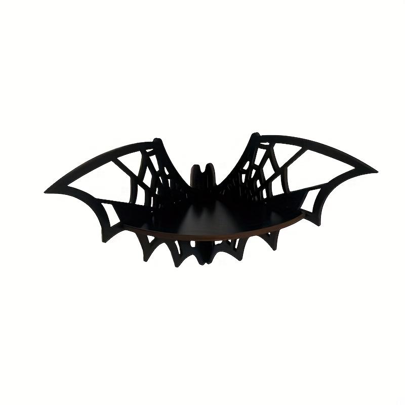 Bat Wall Shelf, Wooden Spider Bat Corner Rack, Halloween Decorative Wall Mount, Floating Display Stand, Art Animal Theme Room Accent