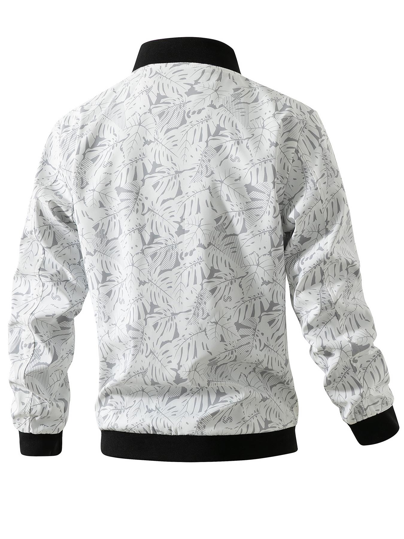 Men's Casual Jacket, Arm Zipper Detail - Baseball Collar Design, Versatile Lightweight Outerwear, Machine Washable, 100% Polyester, Suitable for Daily Wear, Sports, Jogging, and Formal Occasions - Spring and Autumn