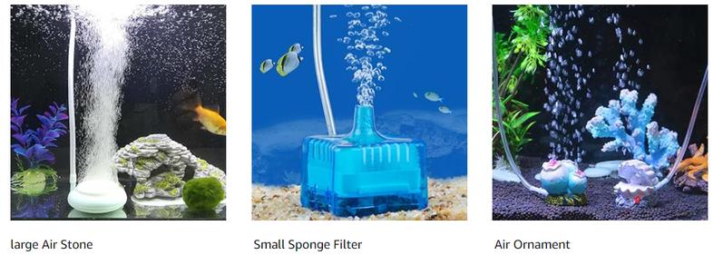 hygger Mini Aquarium Air Pump Kit Small Fish Tank Air Pump 1W for 5-20 Gallon Fish Bowl with Air Tube Air Bubbler Stone Check Valve Aquarium bubble tube