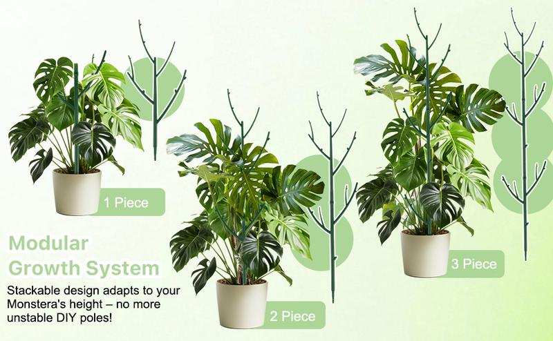 6 Pack of Stackable Monstera Plant Support - Garden Stakes for Indoor and Outdoor Plants, Great for Climbing, Potted Pothos and Philodendron