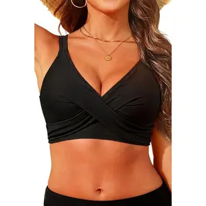 Aqua Eve Women Bikini Top Only - Push Up Large Bust Swimsuit Top Twist Front Bathing Suit  SwimWeek  summervibes