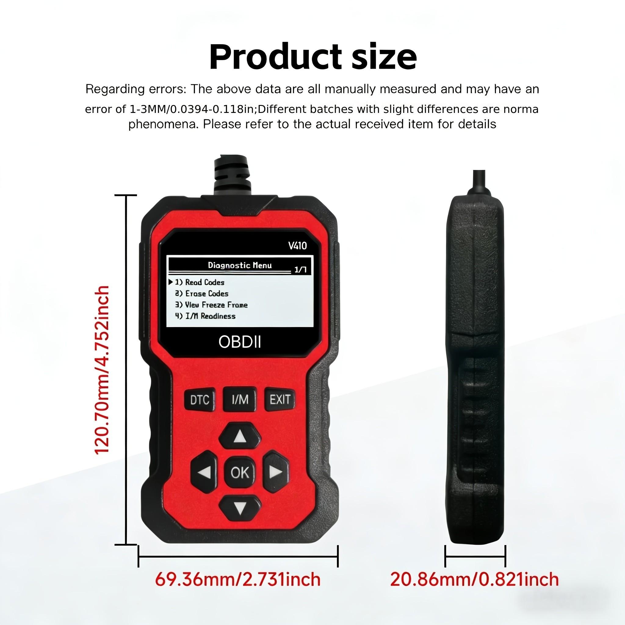 Obd2 Scanner Code Reader for Car Diagnostic, Engine Fault Code Reading Tool to Clear Cel, Live Data I/m Ready for All Obdii Cars, Digital Automotive Tester