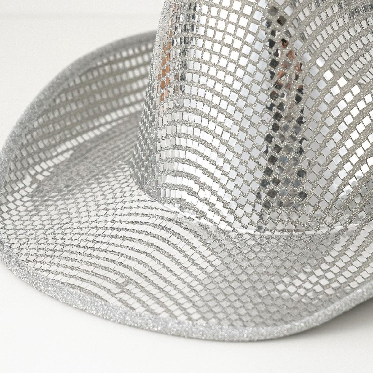 Female unisex western cowboy hat, silver sequined jazz hat, stage music hat punk styleSpeedy Smarts Stylish Hat