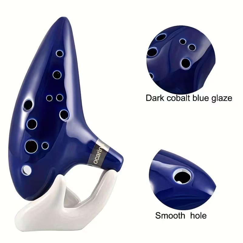 Ff Bonfires 12 Hole Ocarina Ceramic Ocarina Flute, Wind Instruments, Music Instrument Share, High-Quality Musical Instrument, Perfect Gift Choice, Shareable, Ceramic Material